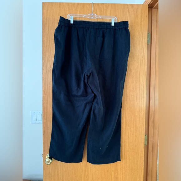 Talbots Washed Linen Wide Leg Pants Plus Petite 2XP Indigo Blue - Picture 3 of 5